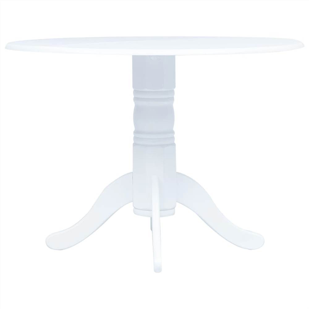 

Dining Table White 106 cm Solid Rubber Wood