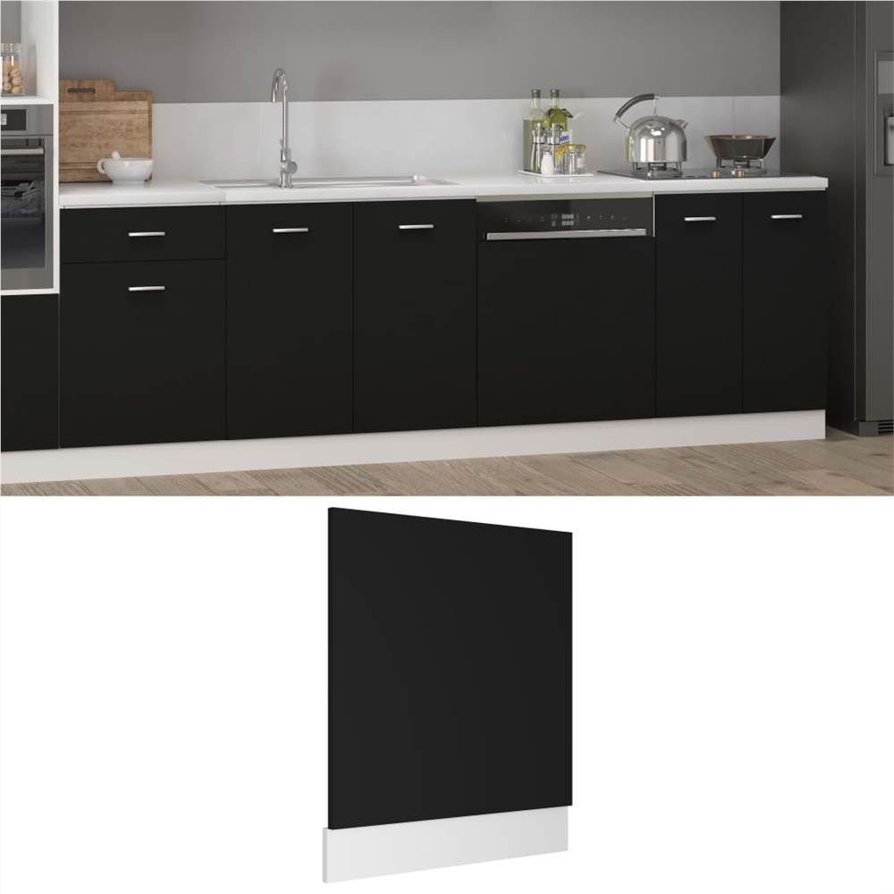 Dishwasher Panel Black 59.5x3x67 cm Chipboard