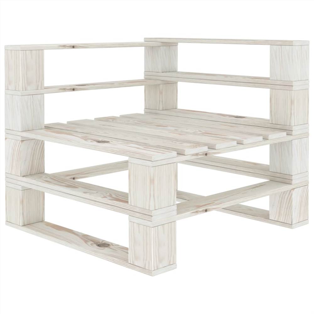 

Garden Pallet Corner Sofa Wood White