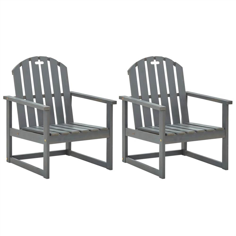 

Garden Sofa Chairs 2 pcs Grey Solid Acacia Wood