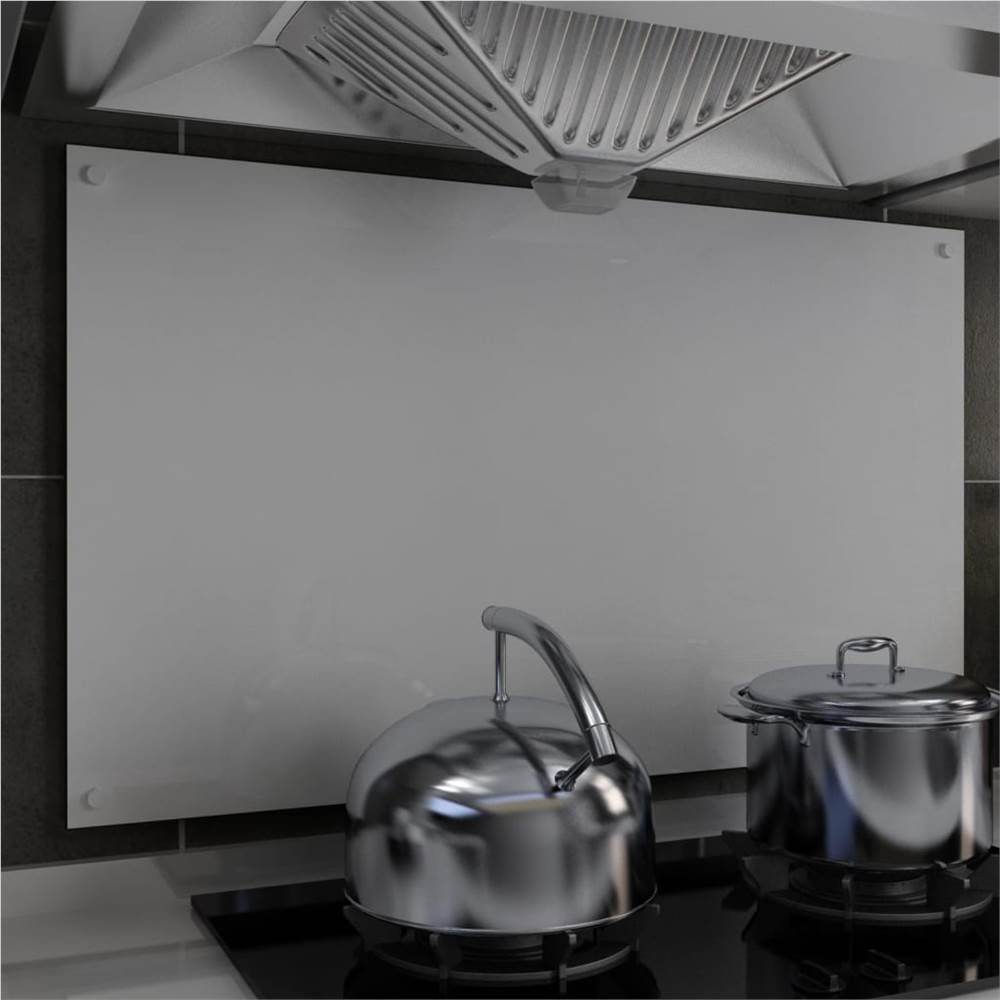 

Kitchen Backsplash White 100x60 cm Tempered Glass