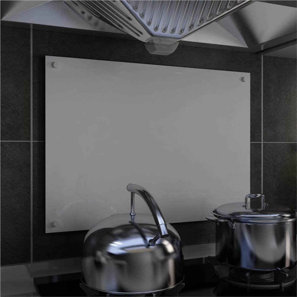 Kitchen Backsplash White 70x50 cm Tempered Glass