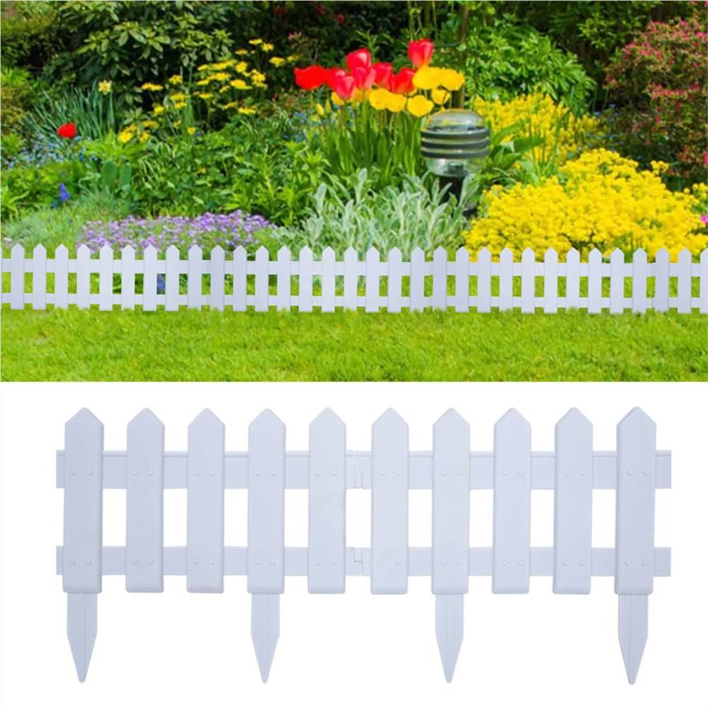 

Lawn Edgings 25 pcs White 10 m PP