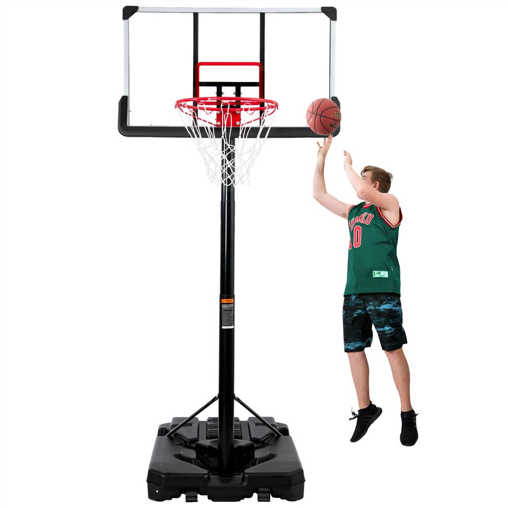 Supporto da basket portatile da esterno 18 pollici con bordo 6.6-10 piedi in altezza regolabile per uso giovanile e adulto - nero
