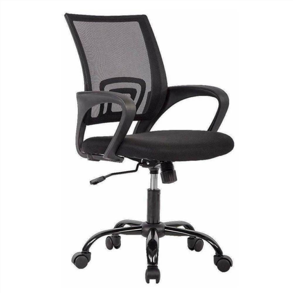

Home Office Mesh Swivel Chair Adjustable Height with Armrests and Ergonomics Backrest - Black