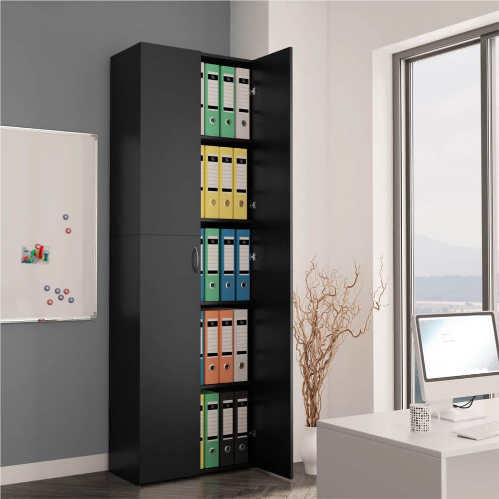 Office Cabinet Black 60x32x190 cm Chipboard