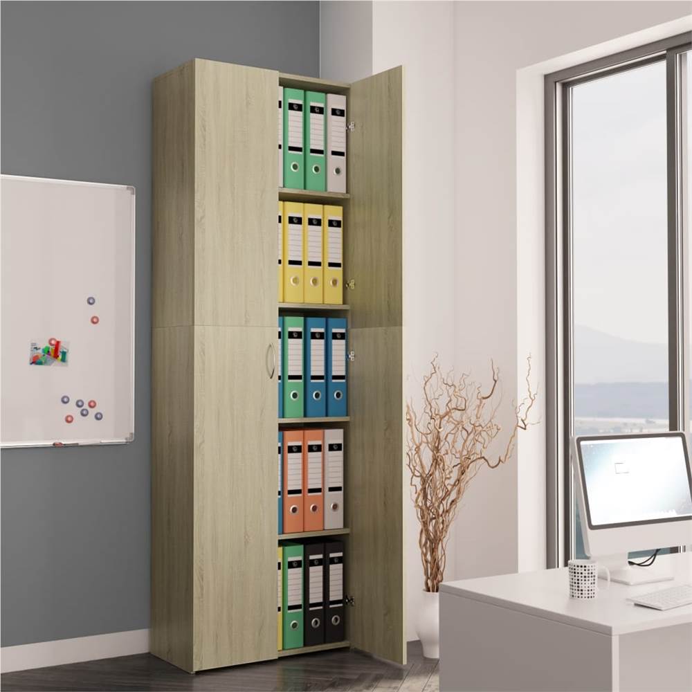 

Office Cabinet Sonoma Oak 60x32x190 cm Chipboard