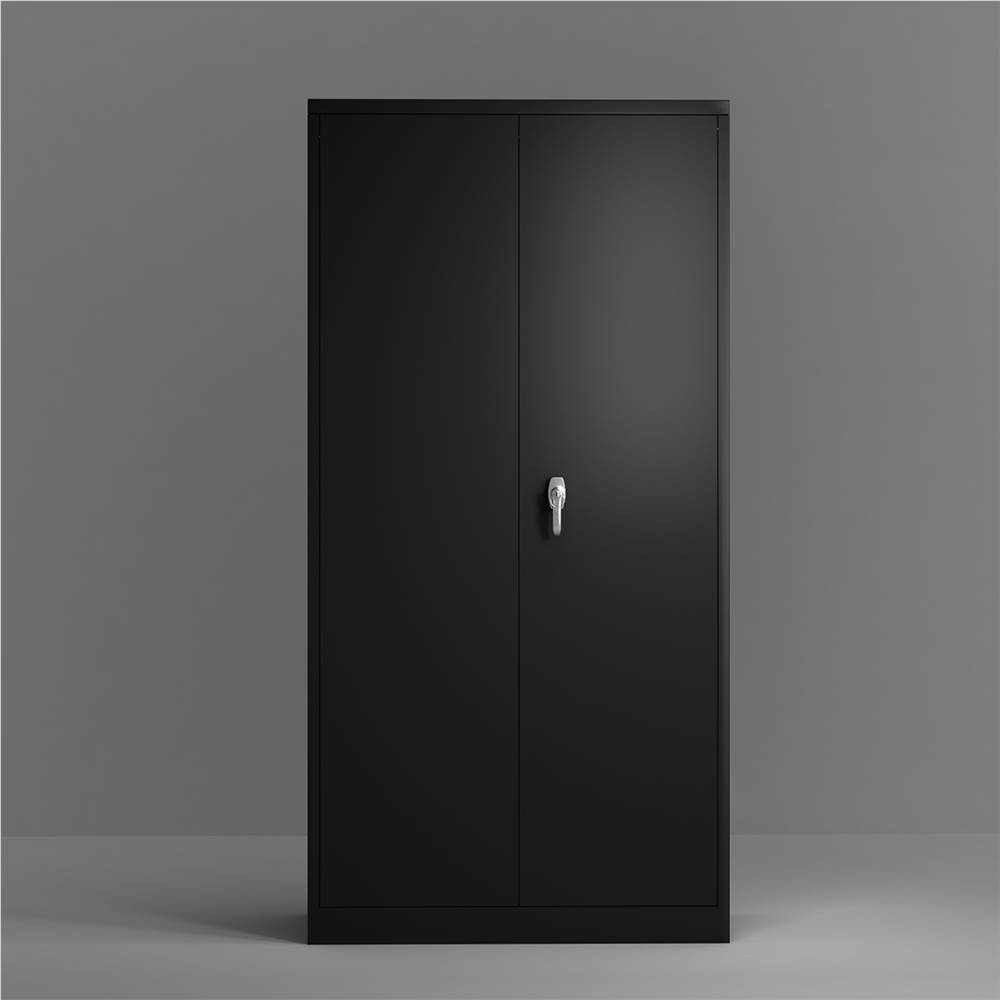 Five layer Steel Storage Cabinet With Adjustable Partitions Black