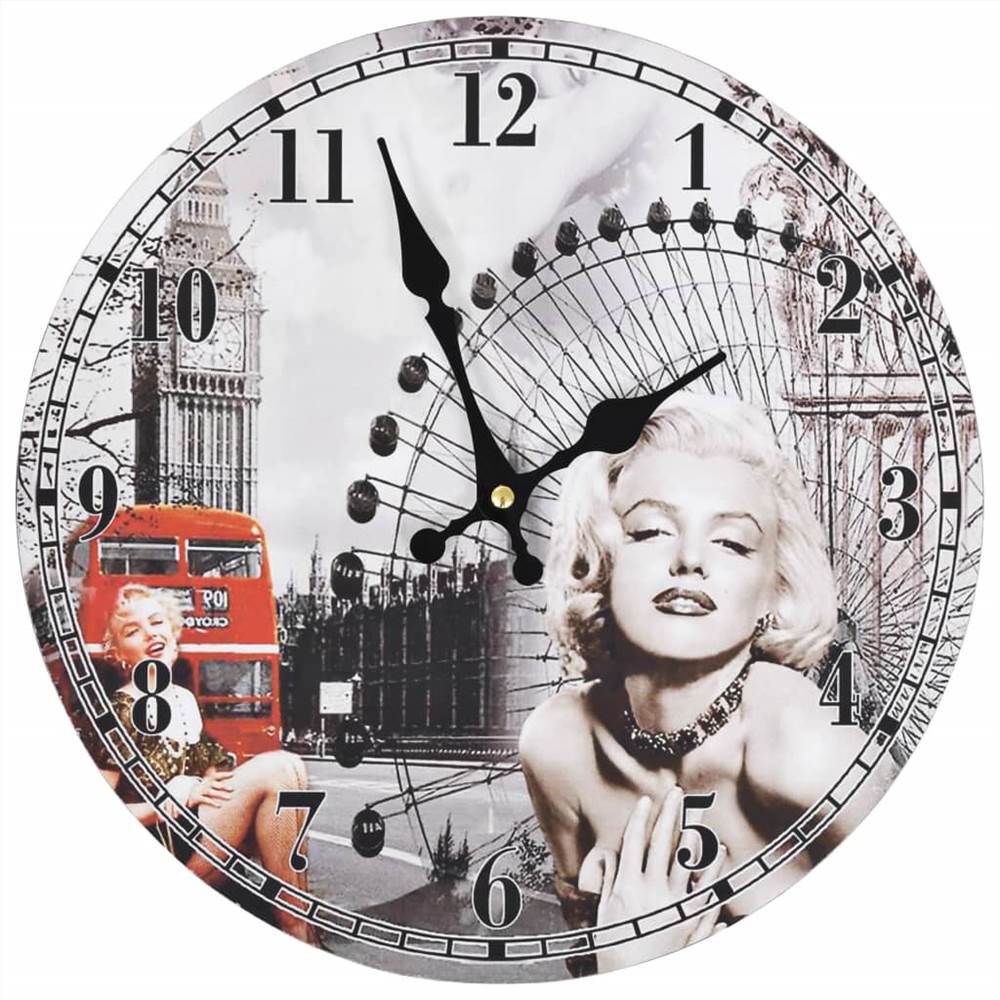 Vintage Wall Clock Marilyn Monroe 30 cm