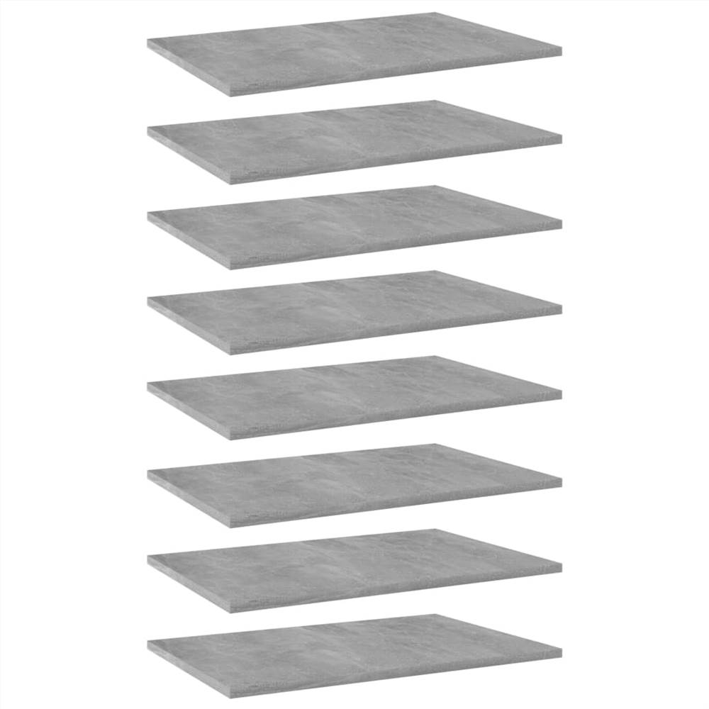 

Bookshelf Boards 8 pcs Concrete Grey 60x40x1.5 cm Chipboard