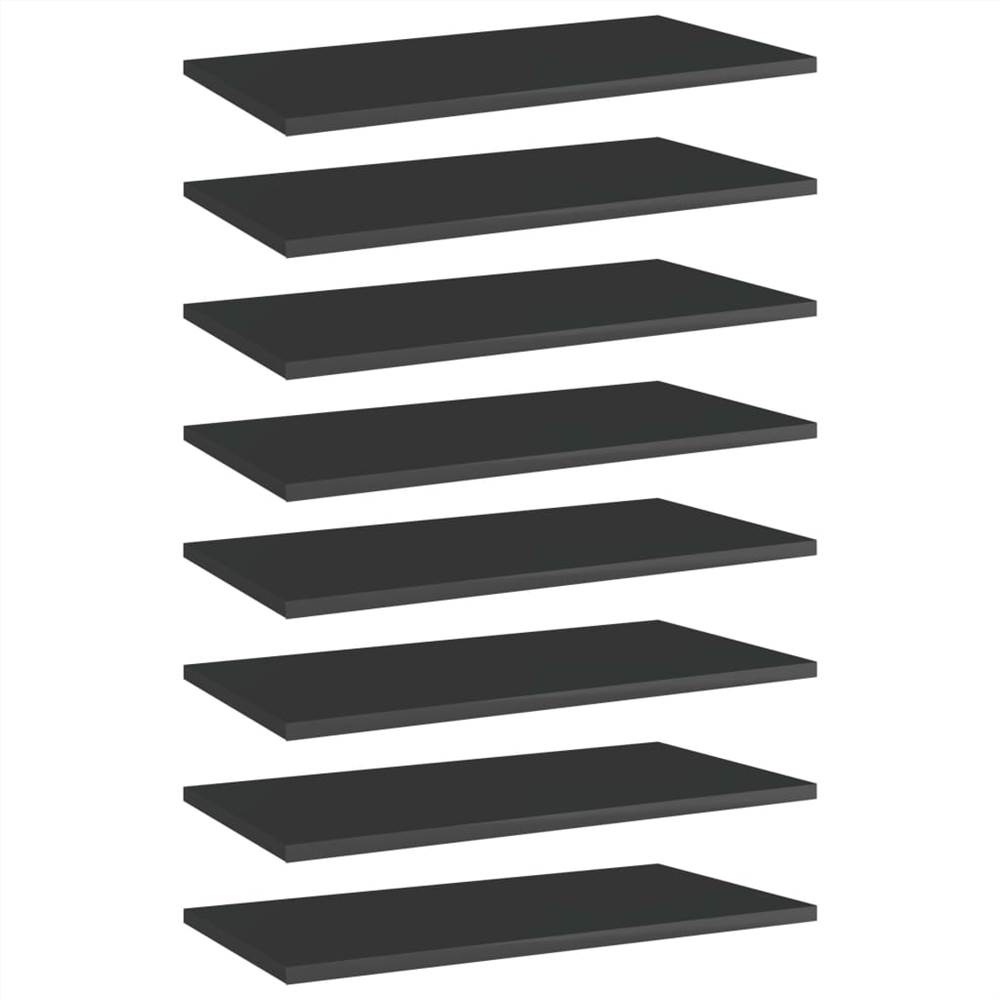 

Bookshelf Boards 8 pcs High Gloss Black 60x30x1.5 cm Chipboard