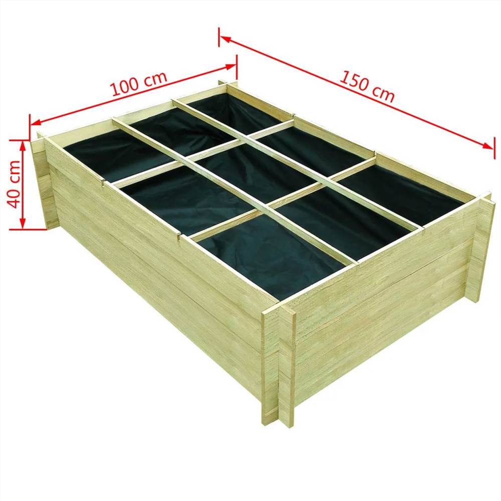 Raised Bed 150x100x40 cm Impregnated Wood