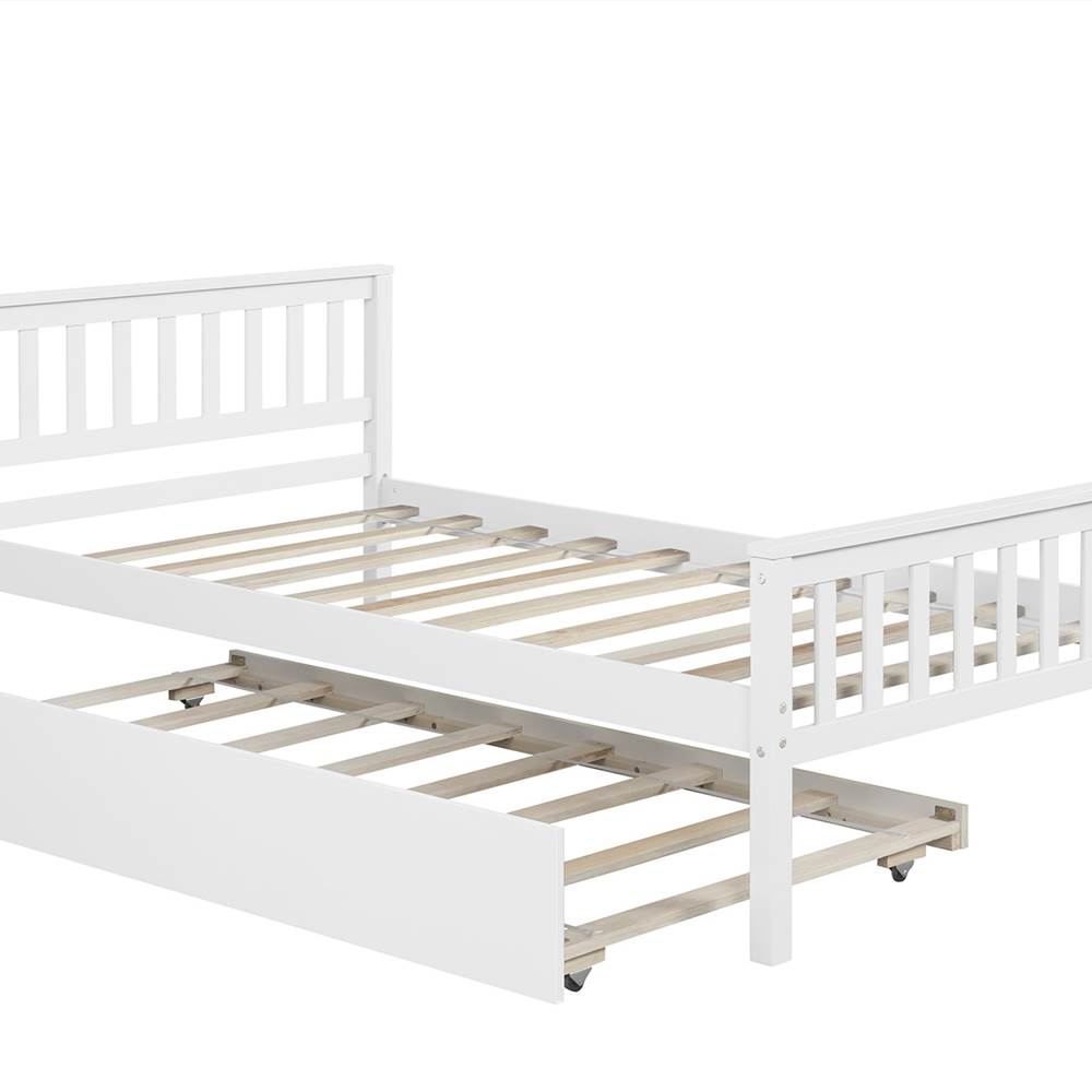 Twin Size Pull-out Combination Pine Bed Frame White