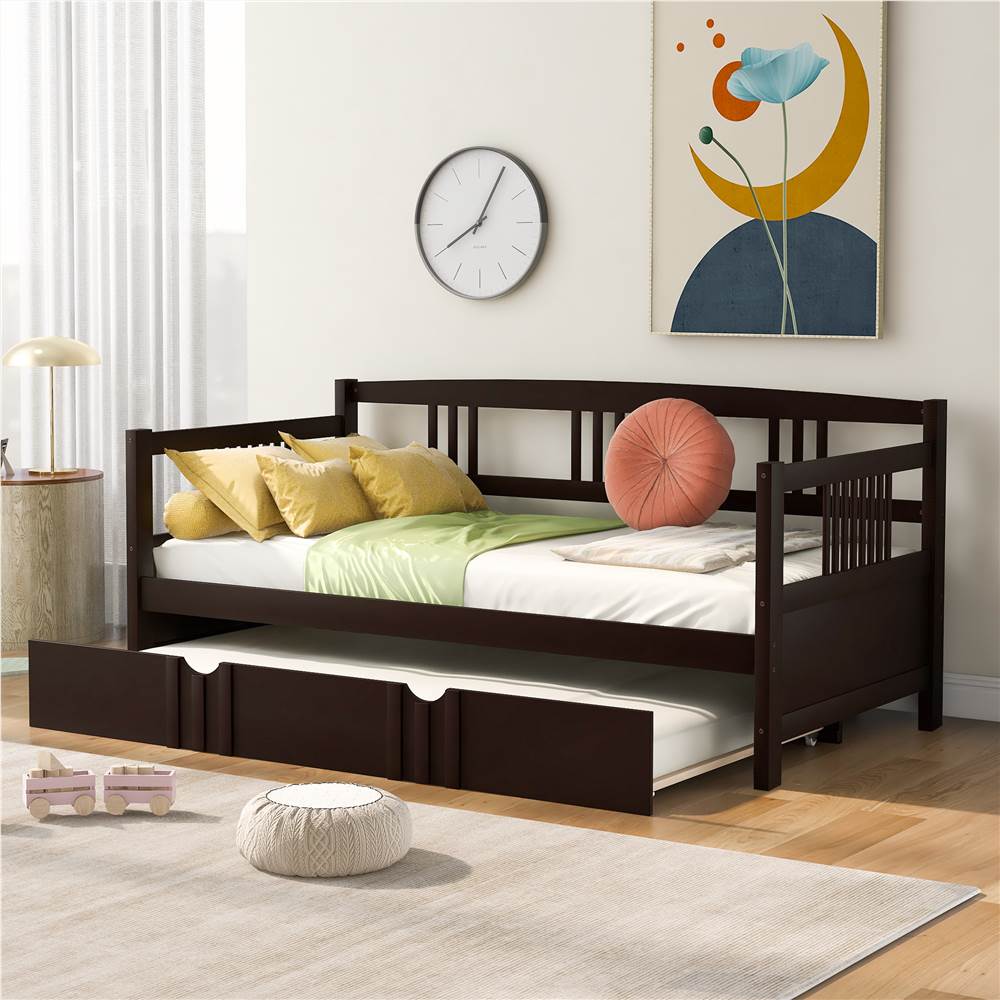 Twin Size Daybed with Twin Size Trundle Espresso