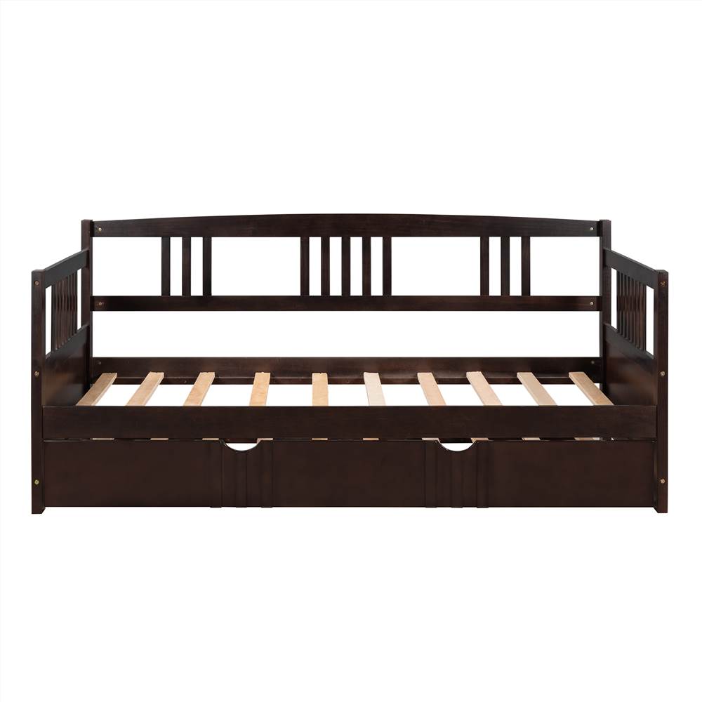 Twin Size Daybed with Twin Size Trundle Espresso