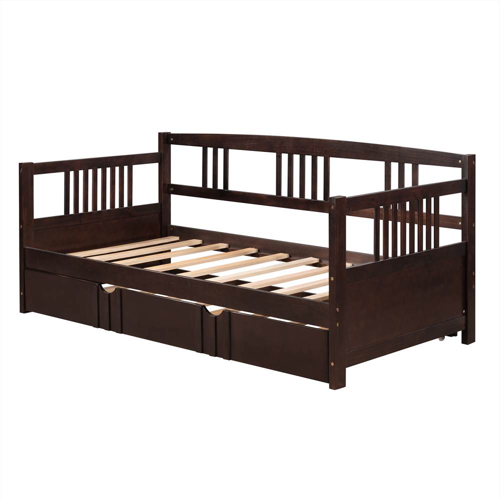 Twin Size Daybed with Twin Size Trundle Espresso