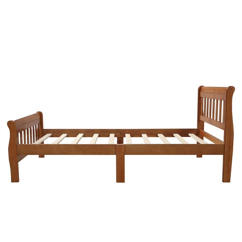 Twin Size Solid Wood Bed Frame with Headboard Oak United States
