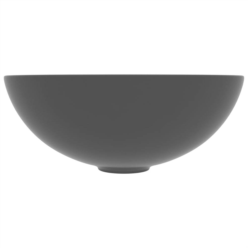 Bathroom Sink Ceramic Light Grey Round