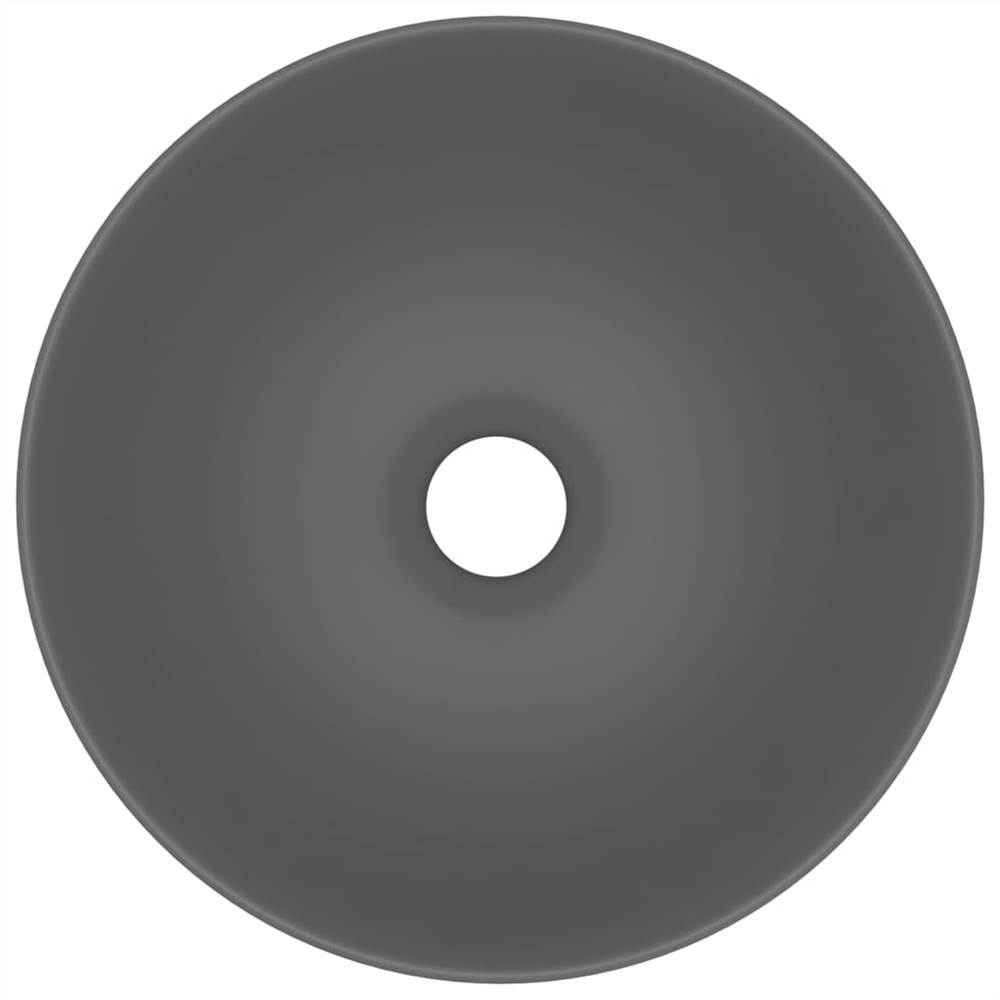 Bathroom Sink Ceramic Light Grey Round