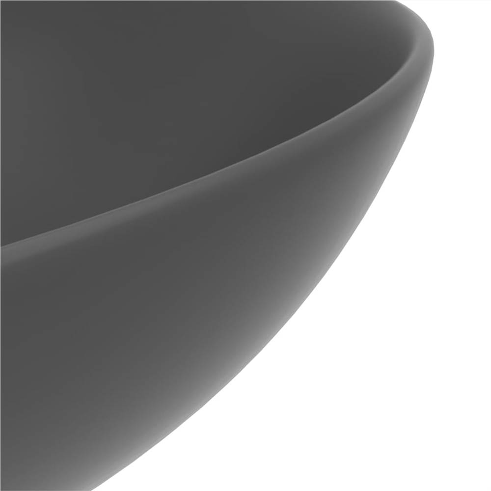 Bathroom Sink Ceramic Light Grey Round