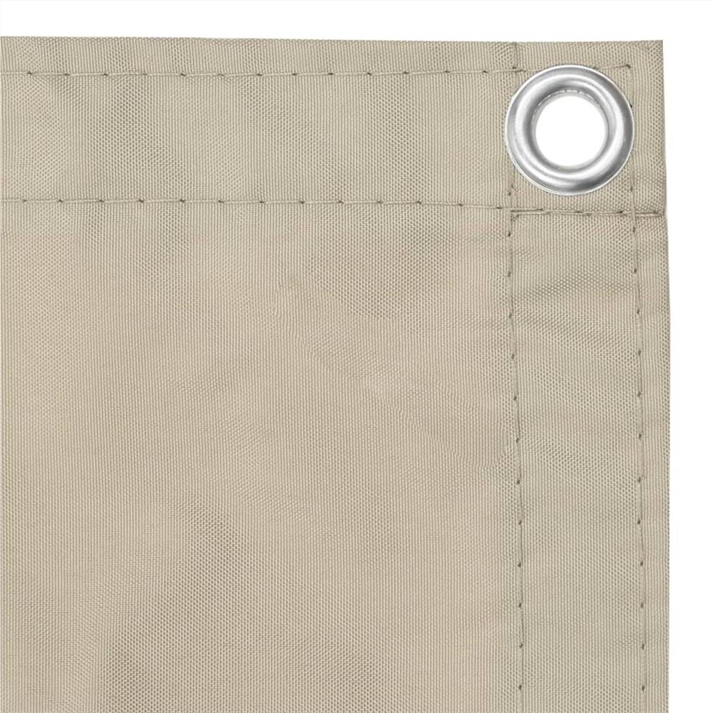 Balcony Screen Beige 90x500 cm Oxford Fabric