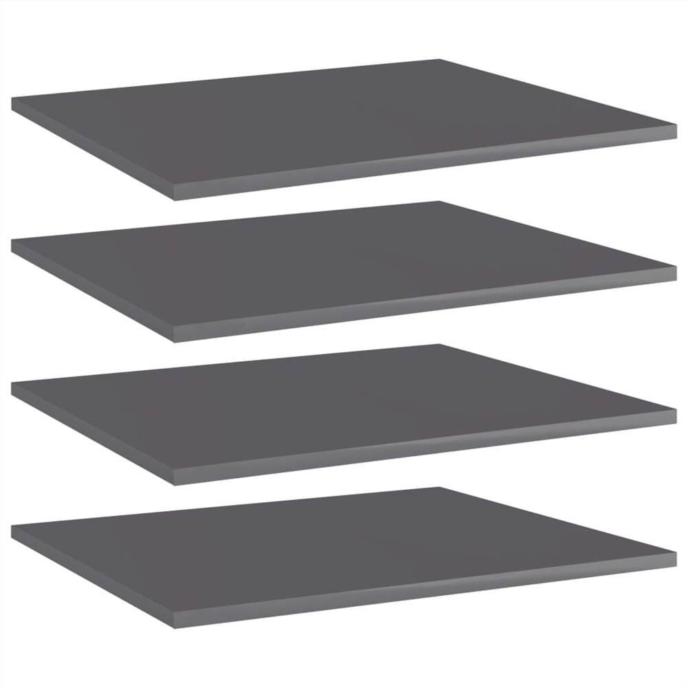 

Bookshelf Boards 4 pcs High Gloss Grey 60x50x1.5 cm Chipboard
