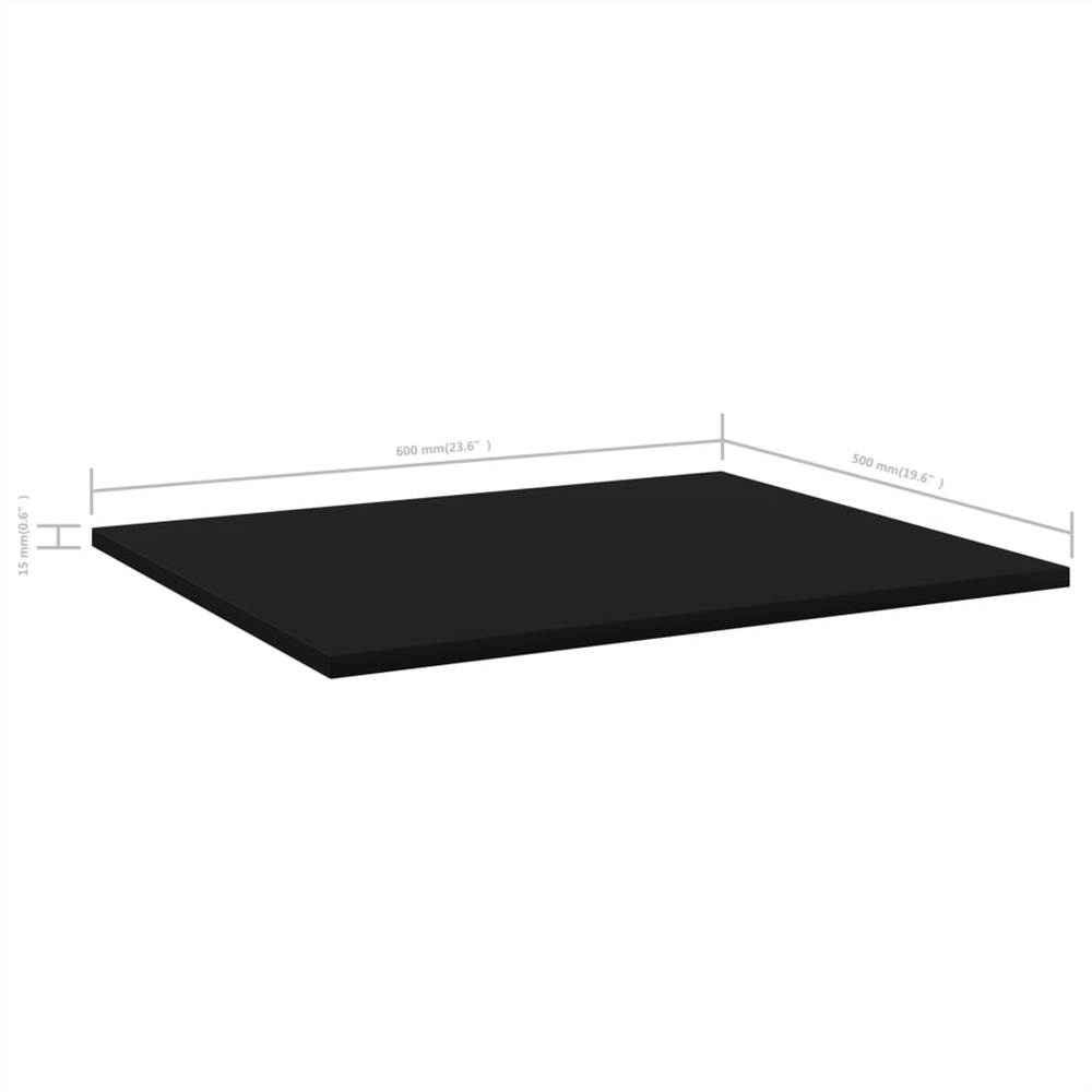 Bookshelf Boards 8 pcs Black 60x50x1.5 cm Chipboard