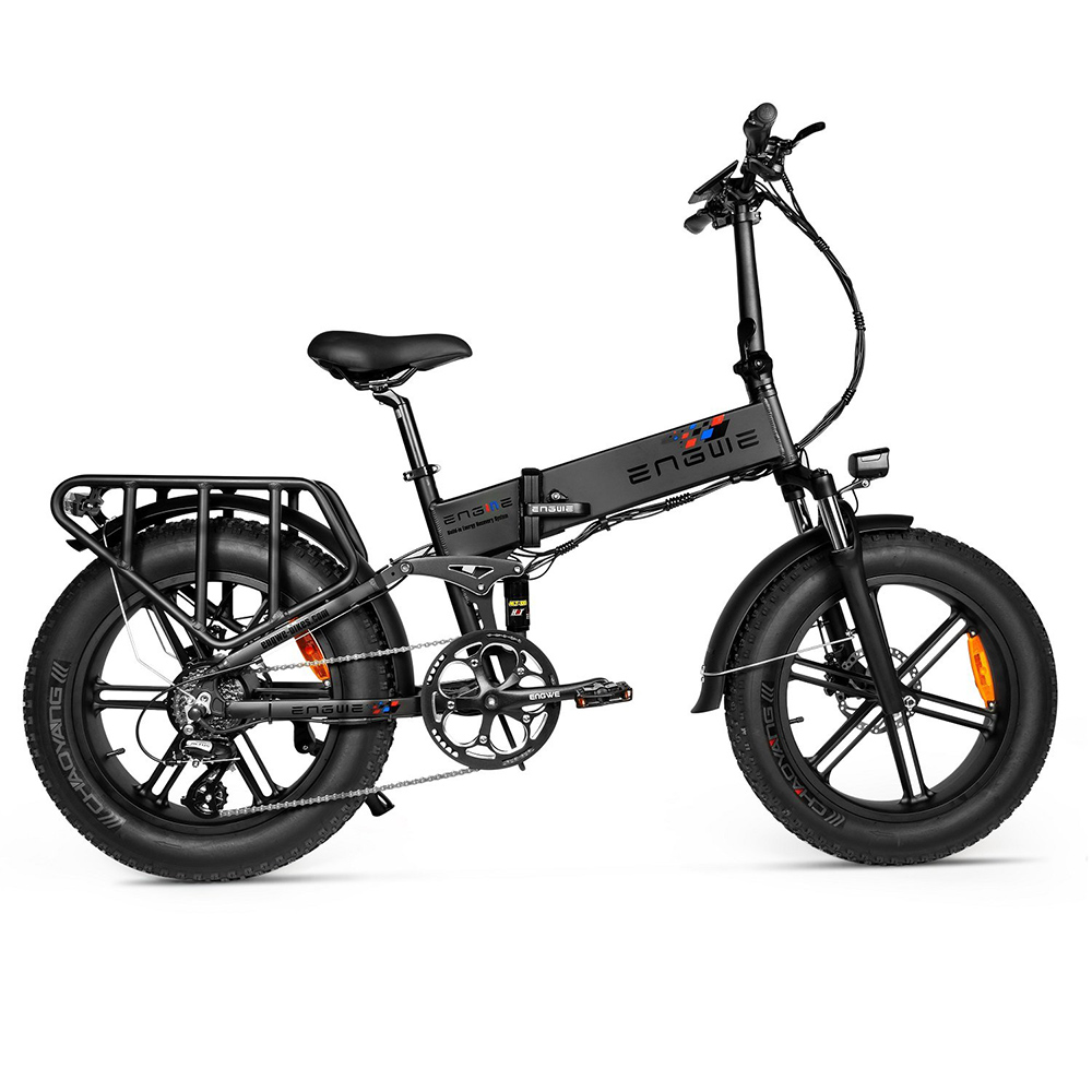 

ENGWE Pro 750W 20" x 4.0 inch Fat Tire Electric Folding Bicycle Mountain Beach Snow Bike Aluminum Alloy Frame 8 Speed Gear E-Bike with Removable 48V 12.8A LG Battery Hydraulic Disc Brakes Max Speed 45km/h - Space Gray