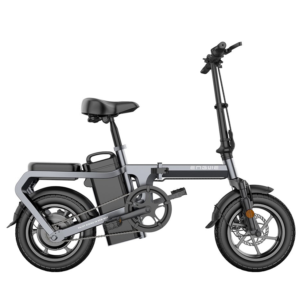 

ENGWE X5 14 Inch Folding Electric Bike 240W Motor 48V 10Ah Battery High Strength Carbon Steel Frame 20km/h LED Display - Grey, Black