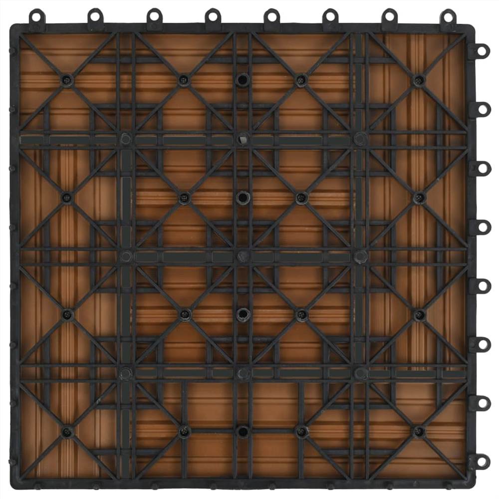 11 pcs Decking Tiles WPC 30x30 cm 1 sqm Teak Colour