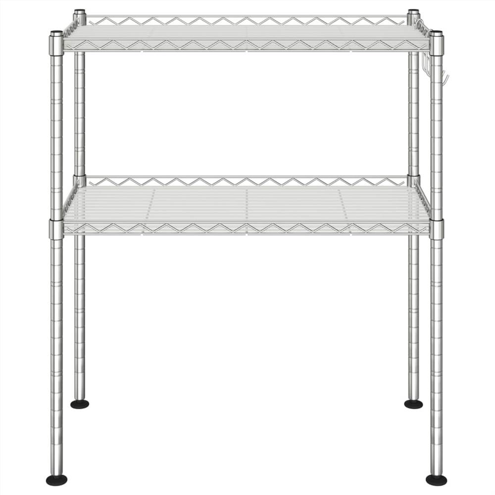 2-Tier Microwave Oven Rack 60x30x60 cm Chromed Iron