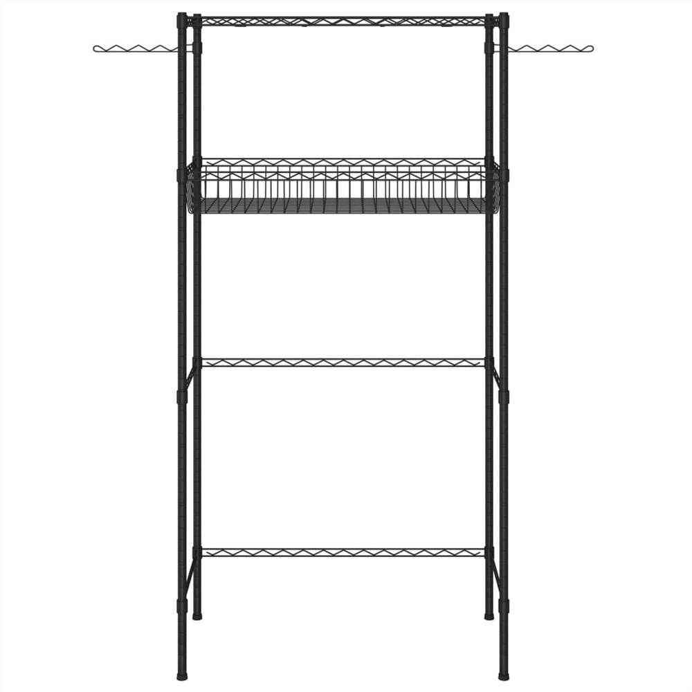 2-Tier Storage Rack over Laundry Machine Silver 75x35x150 cm