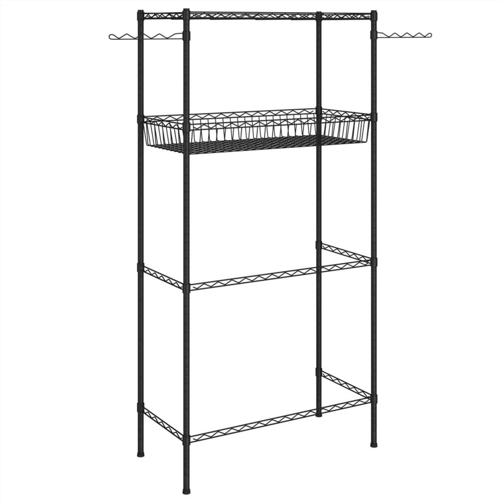 2-Tier Storage Rack over Laundry Machine Silver 75x35x150 cm