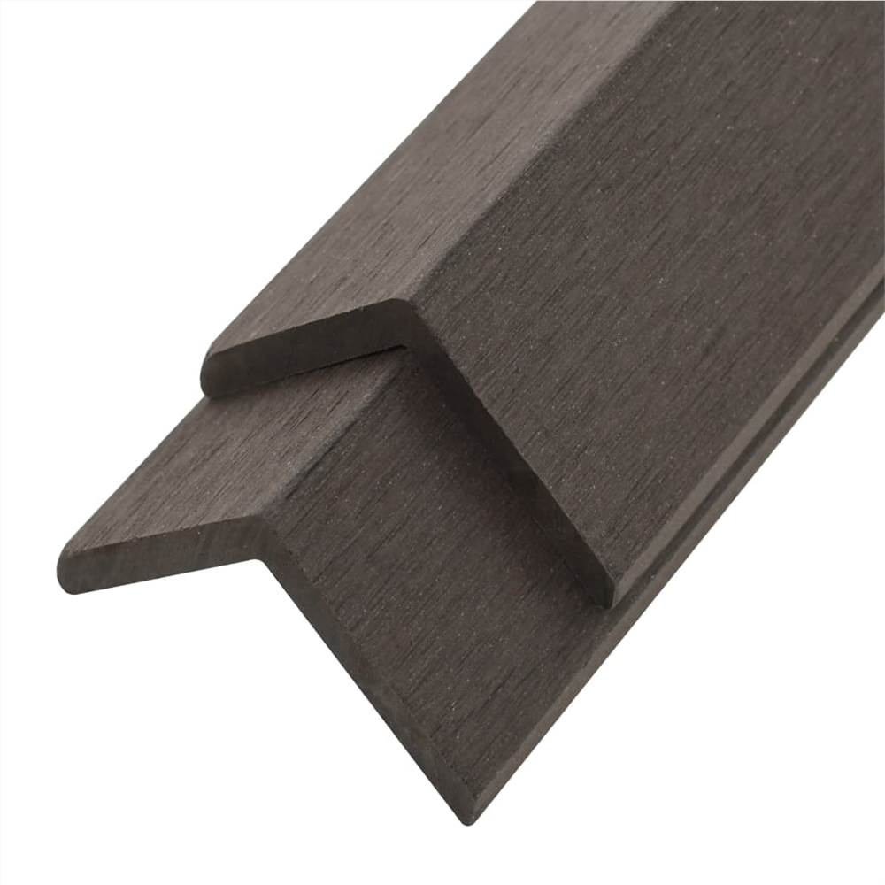 5 pcs Decking Angle Trims WPC 170 cm Dark Brown