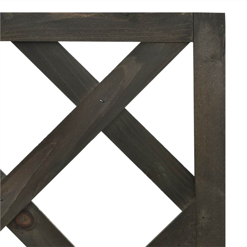 Corner Trellis Planter Grey 40x40x150 cm Solid Firwood
