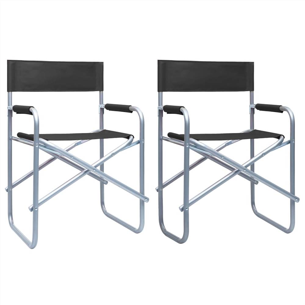 Director's Chairs 2 pcs Steel Black