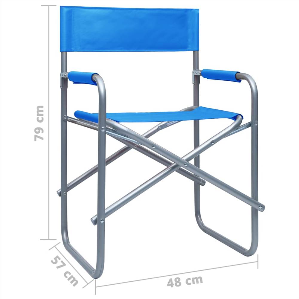 Directors Chairs 2 pcs Steel Blue