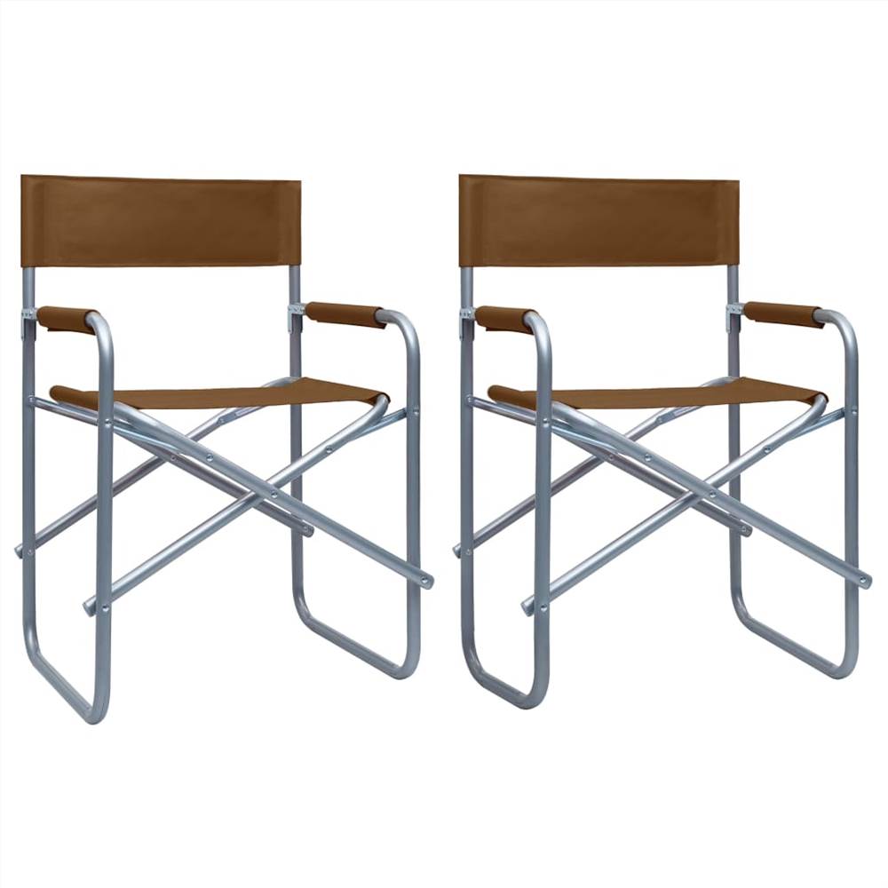 Director's Chairs 2 pcs Steel Brown
