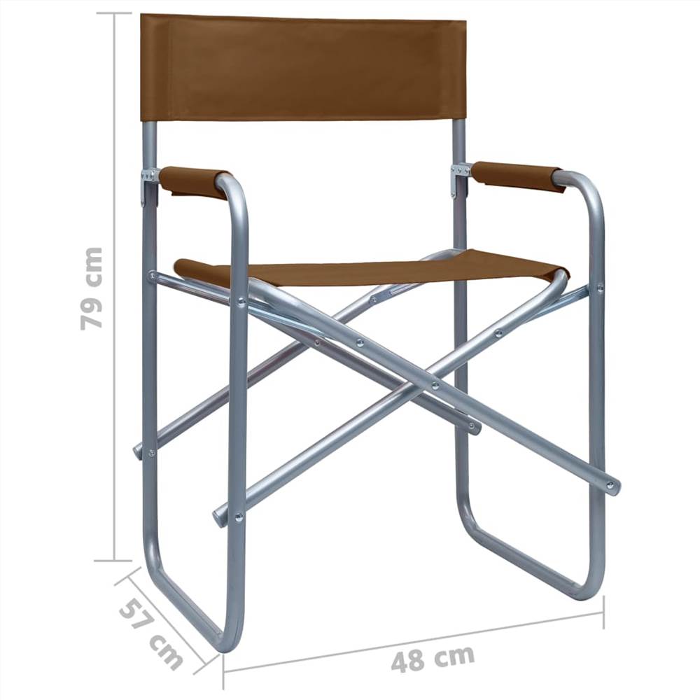Directors Chairs 2 pcs Steel Brown