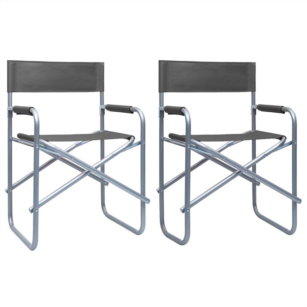 Director's Chairs 2 pcs Steel Grey