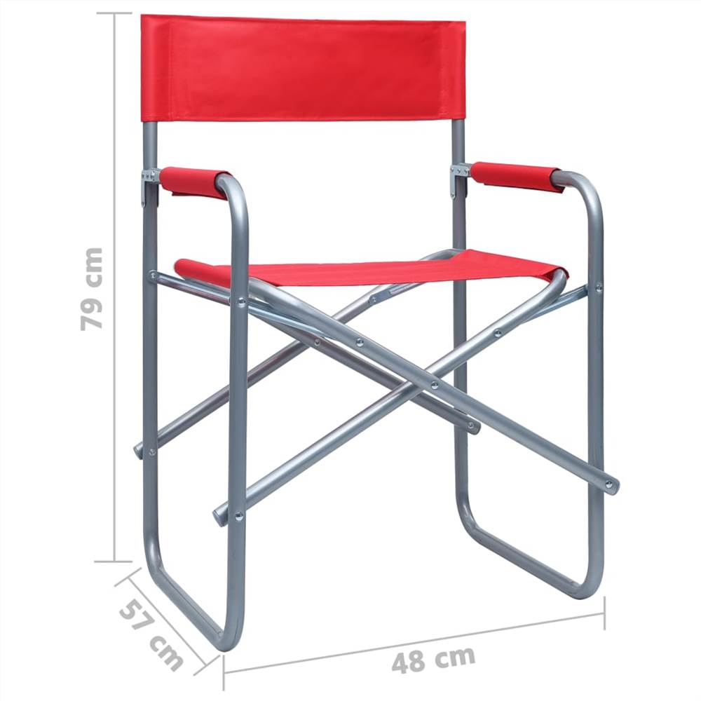 Directors Chairs 2 pcs Steel Red