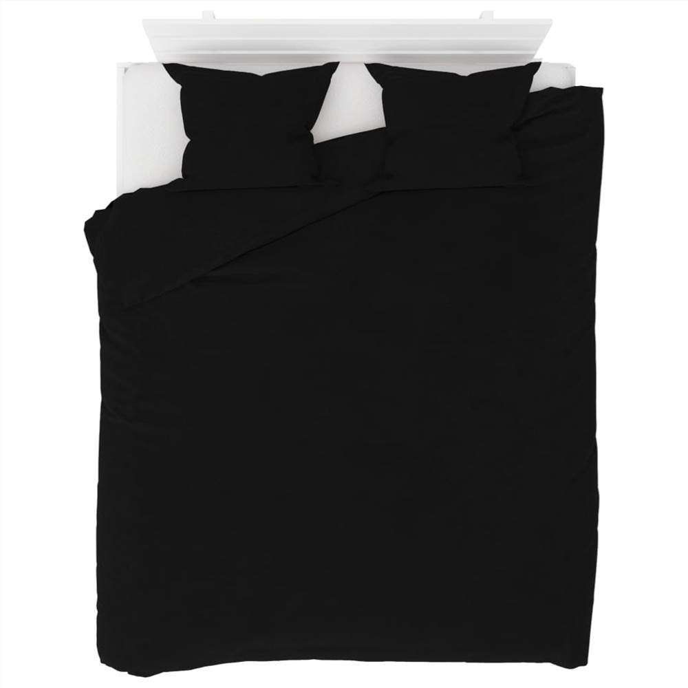 

Duvet Cover Set Fleece Black 200x220/60x70 cm