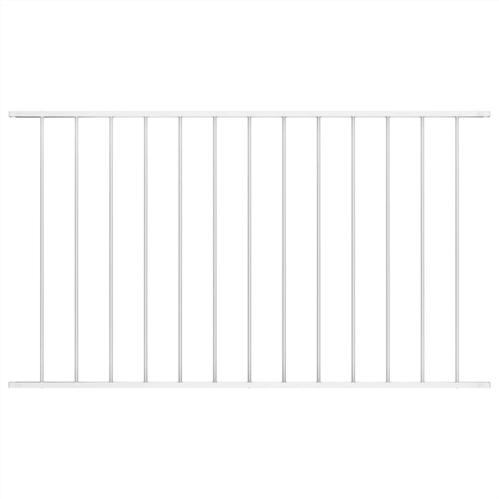 Fence Panel Powder-coated Steel 1.7x1.25 m White