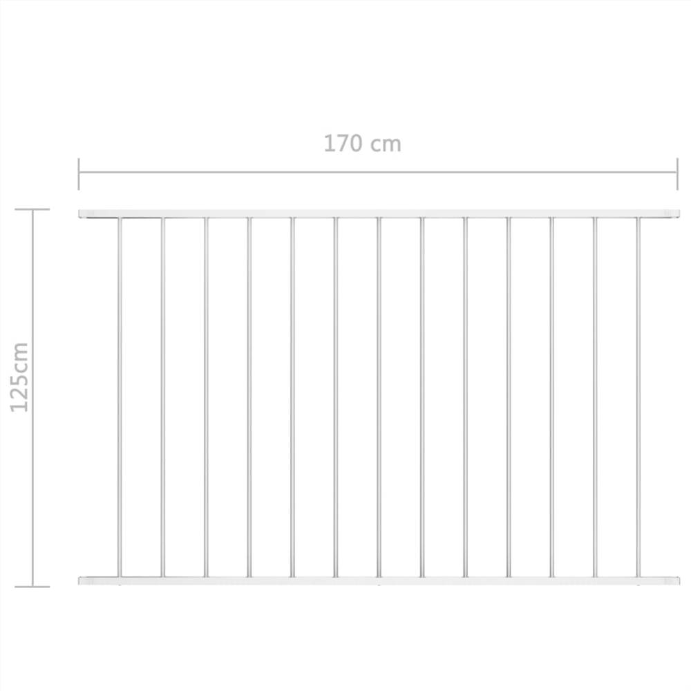Fence Panel Powdercoated Steel 1.7x1.25 m White