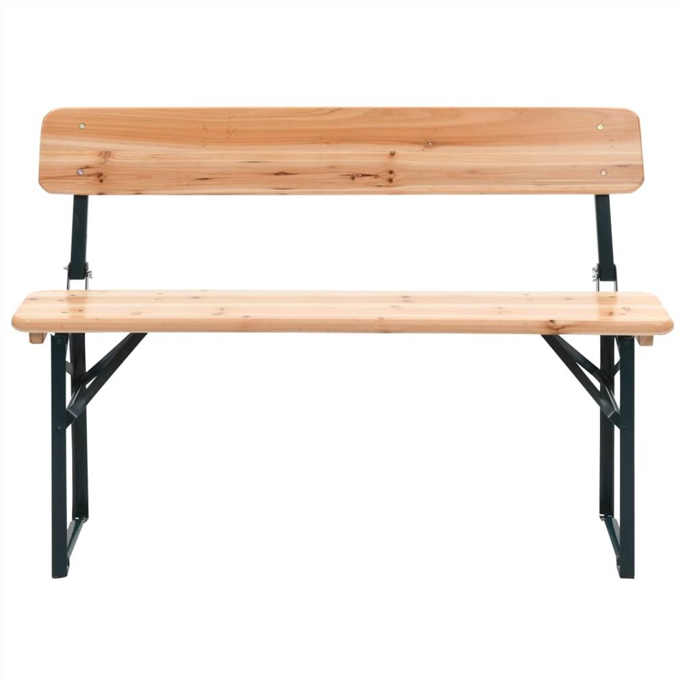 Folding Beer Table with 2 Benches 118 cm Fir Wood