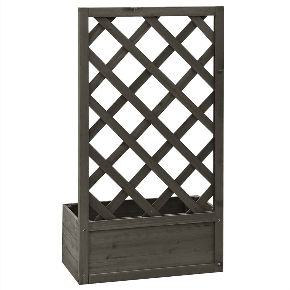 Garden Trellis Planter Grey 50x25x90 cm Solid Firwood