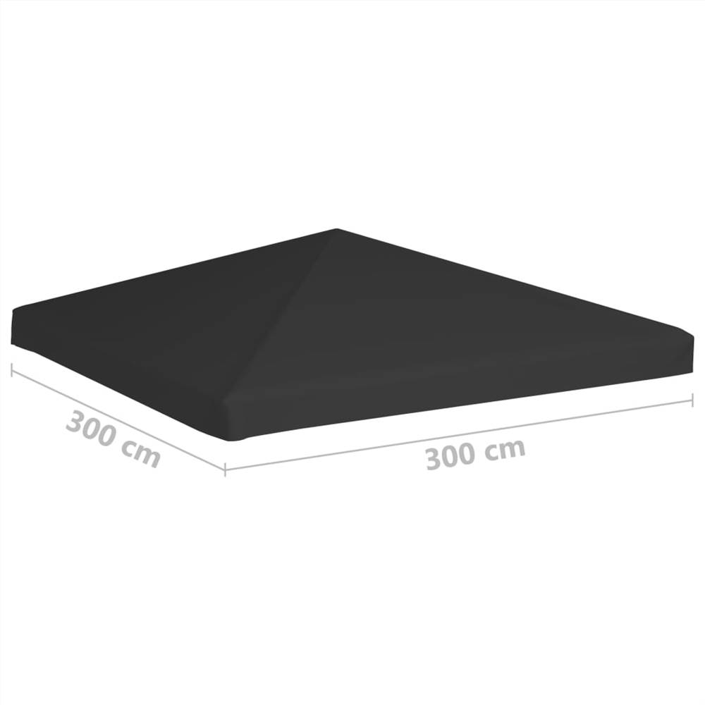 Gazebo Top Cover 270 g/m² 3x3 m Black