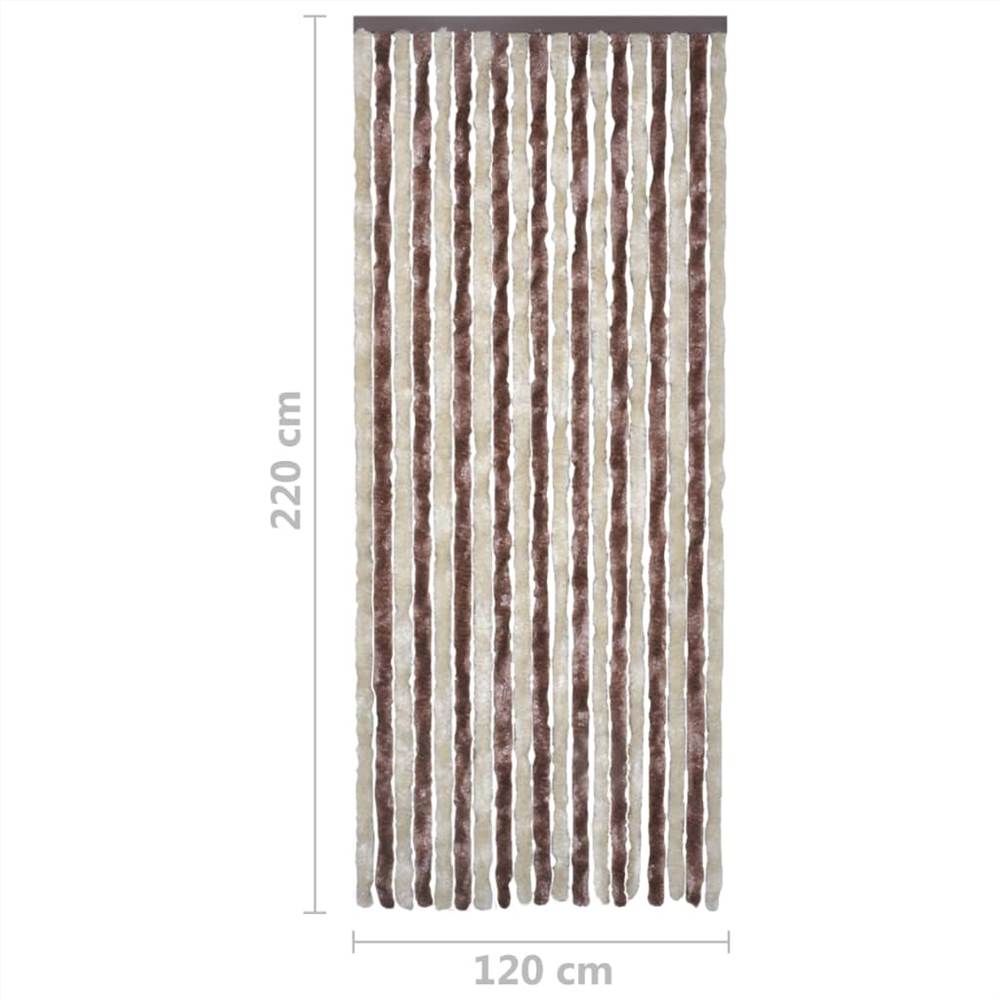 Insect Curtain Beige and Light Brown 120x220 cm Chenille