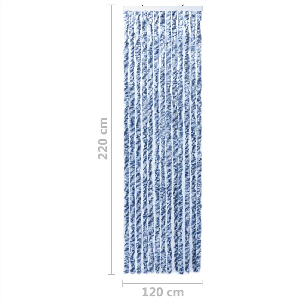 Insect Curtain Blue and White 120x220 cm Chenille