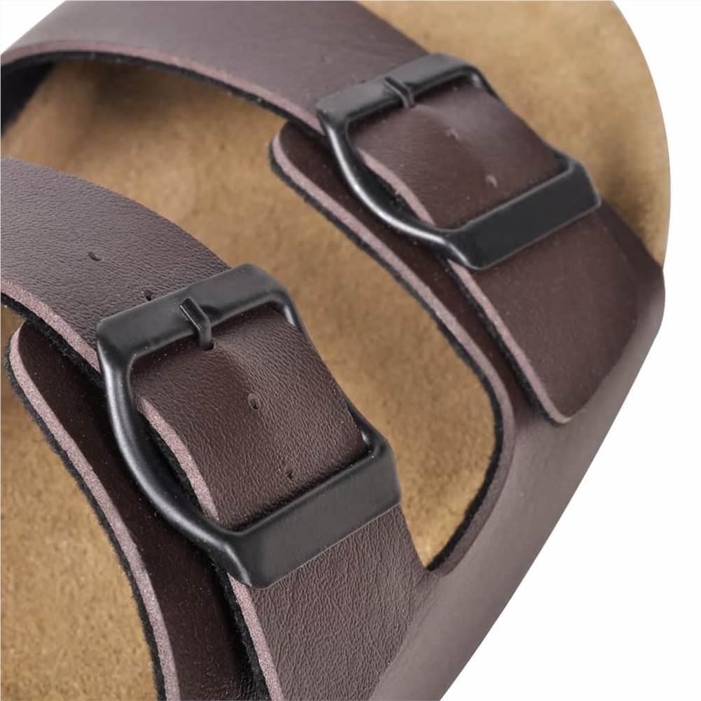 Mens Bio Cork Sandal with 2 Buckle Straps Brown Size 41